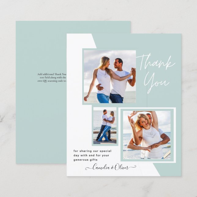 Photo Collage THANK YOU Wedding/Baby/Graduate/ANY (Front/Back)