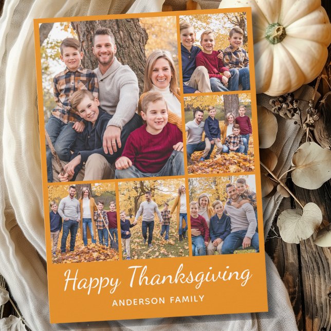 Photo Collage Thanksgiving Holiday Card (Creator Uploaded)
