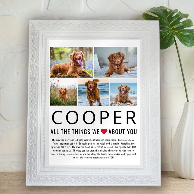 Photo Collage Things We Love About You Pet Dog Poster (Creator Uploaded)