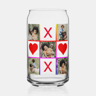 Photo Collage Tic Tac Toe Hugs Kisses Fathers Day Can Glass