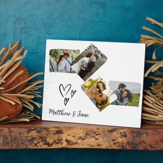 Photo Collage Unique Gift for Couple Wedding  Plaque (Side)