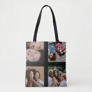 Photo Collage Unique Personalize 4 Photo Tote Bag