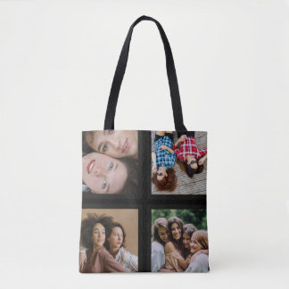 Photo Collage Unique Personalize 4 Photo  Tote Bag