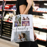 Photo Collage Unique Personalized 4 Photo Family Tote Bag<br><div class="desc">Photo Collage Unique Personalized 4 Photo template bag from Ricaso - featured with a stunning family typography</div>