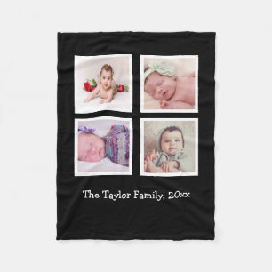 Photo Collage  Unique Personalized 4 Photo Fleece Blanket