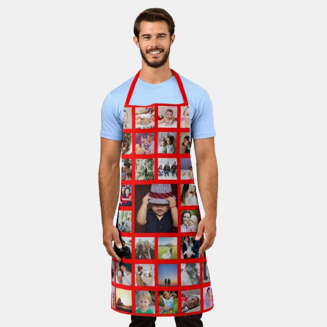 Photo Collage Unique Personalized Apron (Worn)