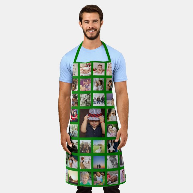 Photo Collage Unique Personalized Apron (Worn)