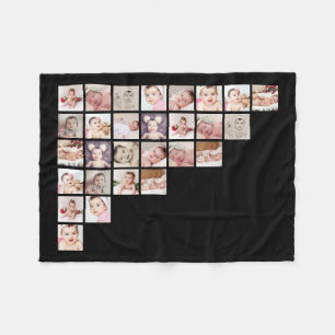 Photo Collage Unique Personalized Custom 28 Images Fleece Blanket