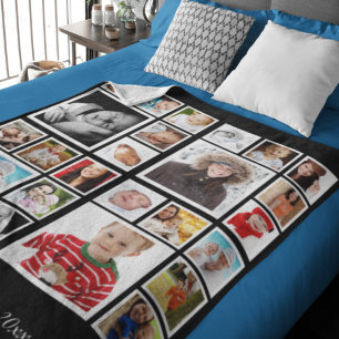 Photo Collage Unique Personalized DIY Custom Fleece Blanket