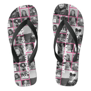 Photo Collage - Up to 14 photos Pink Flip Flops