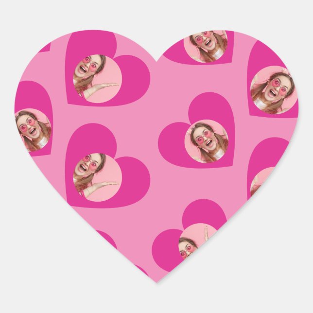 Photo Collage Valentine's Day Heart Heart Sticker (Front)