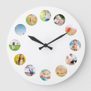 Photo Collage Wall Clock with Your Images
