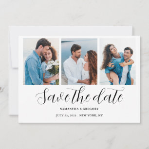Photo Collage Wedding Flat Save The Date Card