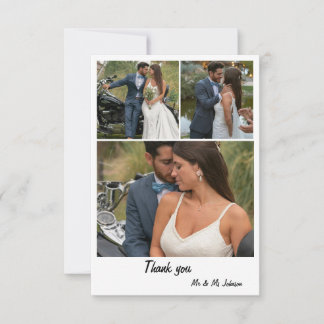Photo Collage Wedding Thank You Card