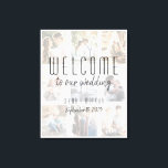 Photo Collage Wedding Welcome Canvas<br><div class="desc">Greet your guests in style with this Photo Collage Wedding Welcome Canvas. Featuring a custom 9-photo collage, minimalist typography, and elegant handwritten accents, this canvas print adds a personal and heartfelt touch to your wedding décor. Perfect for modern, rustic, or romantic weddings, it beautifully showcases your love story. Customize with...</div>