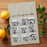 Photo Collage with 9 square photos - Taupe Kitchen Towel<br><div class="desc">Create your own artwork. Use your square pics or instagram photos without frames on this one! Add your favourite pictures and snapshots to this strip for a fun memory keeper. An artistic way to display your best photo sharing pics.</div>