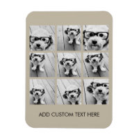 Photo Collage with 9 square photos - Taupe