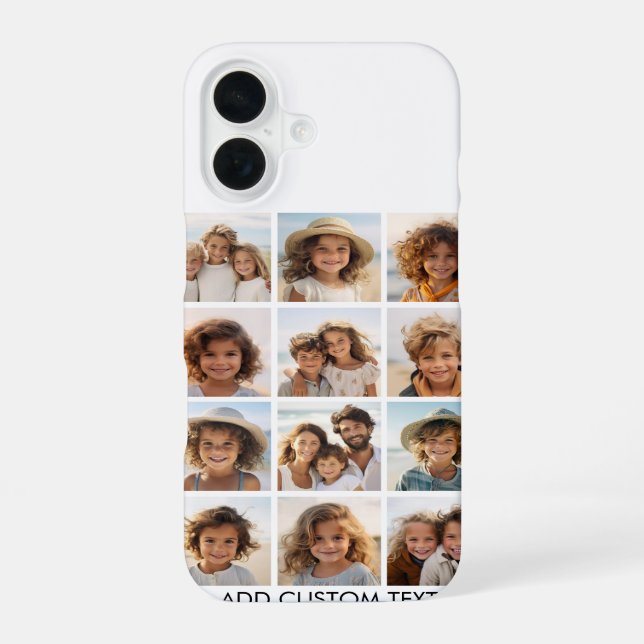 Photo Collage with Black Background iPhone 16 Case (Back)