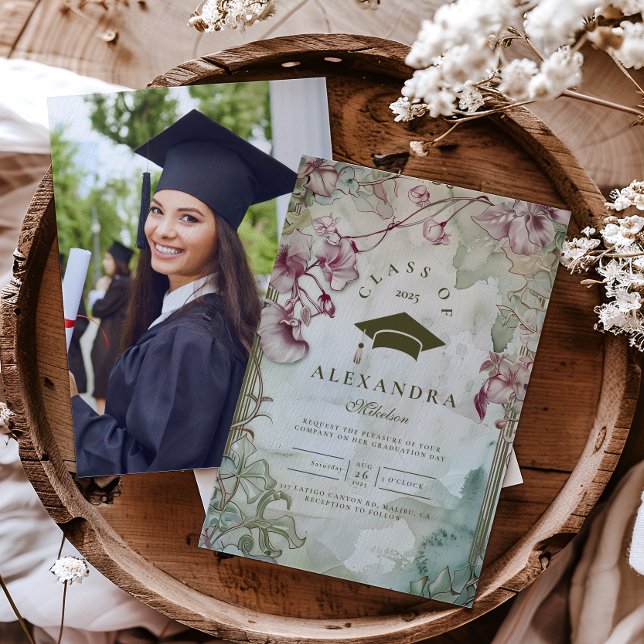 Photo Colourful Wildflower Graduation Party  Invitation (Creator Uploaded)