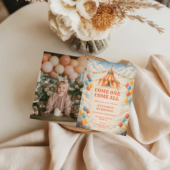 Photo Come One Come All Circus Birthday Invitation (Creator Uploaded)
