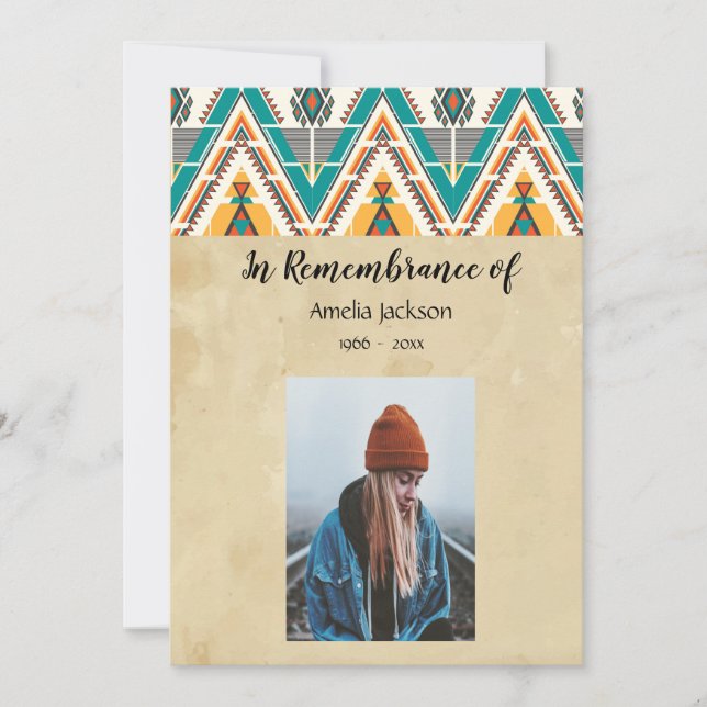 Photo commémorative Invitation Boho Tribal Native  (Devant)