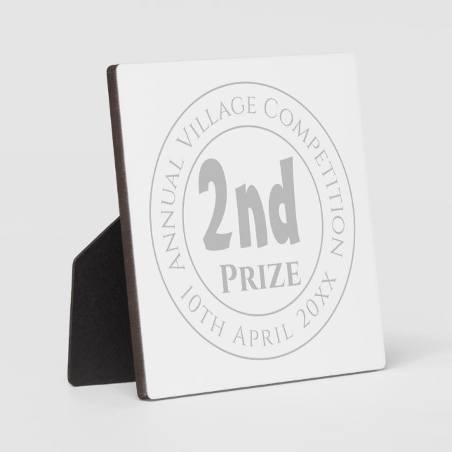 Photo Concours 2e Prix Trophée Plaque (Recto)