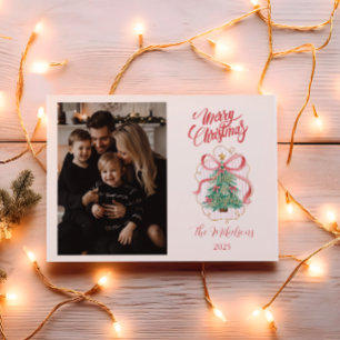 Photo Coquette Merry & Bright Christmas Holiday Card