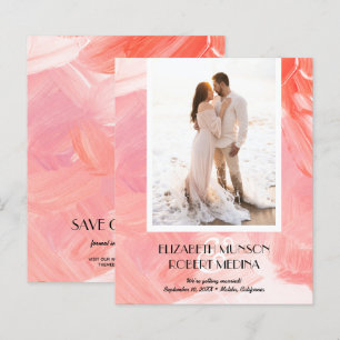 Photo Coral Budget Wedding Save The Date