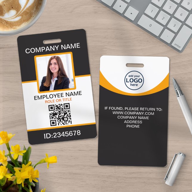 Photo Corporate Employee QR Code Grey Yellow Badge (Creator Uploaded)