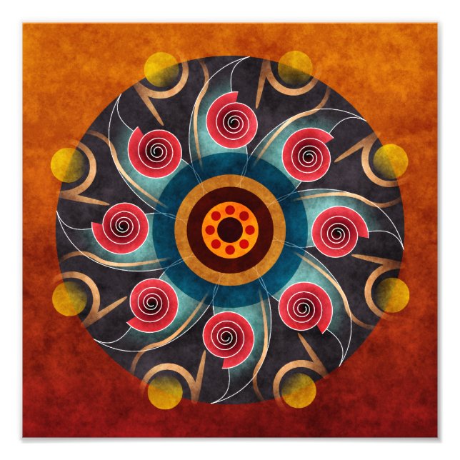 Photo couleur florale Abstrait Vector Art Impressi (Devant)