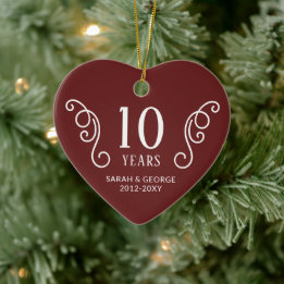 Photo Couple Anniversary Years Personalized Ceramic Ornament