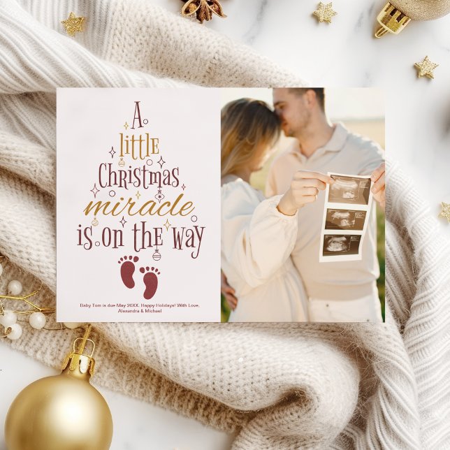 Photo Couple Noël Grossesse Faire-part (Créateur téléchargé)