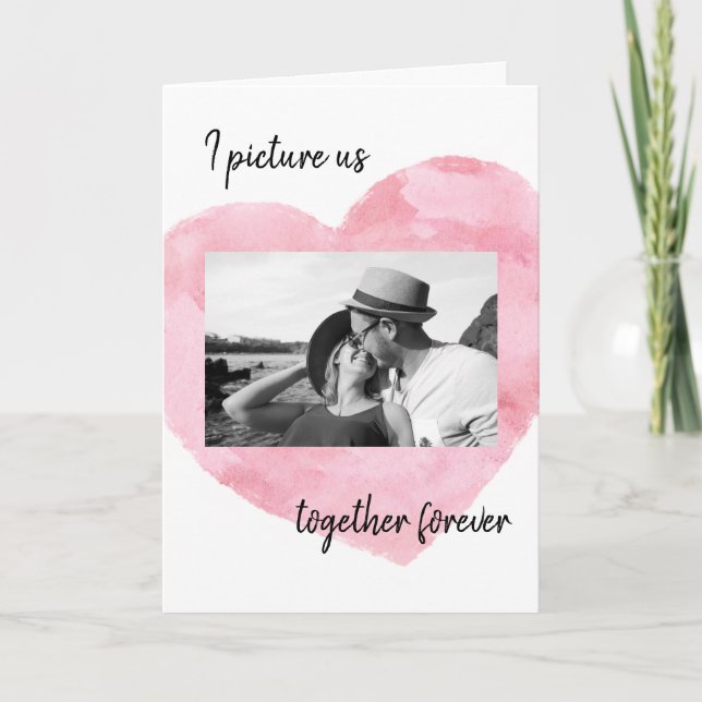 Photo Couples Love Anniversary Wedding Valentine Card (Front)