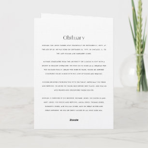 Photo Cover Folded Memorial Program