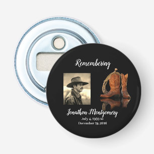 Photo, Cowboy Hat and Rope Memorial  Bottle Opener