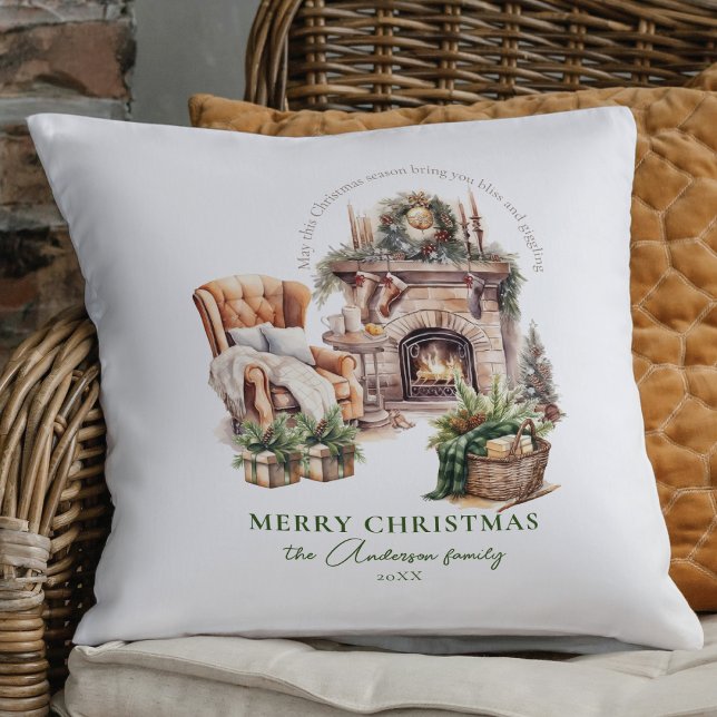Photo Cozy Christmas Personalized  Throw Pillow (Creator Uploaded)