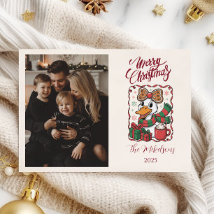 Photo Cozy Duck Christmas Holiday Card