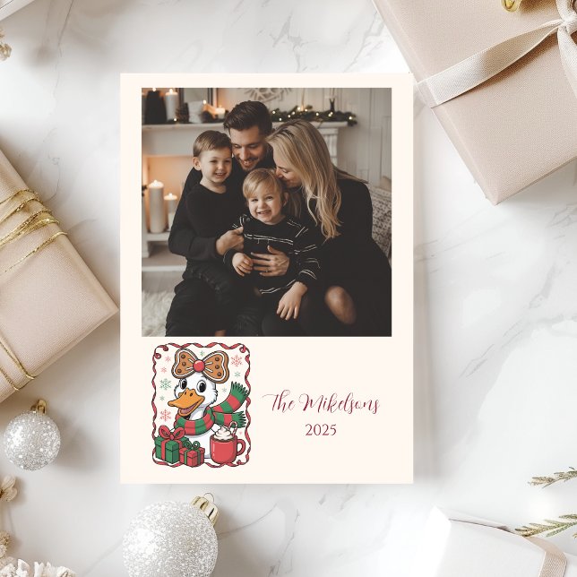 Photo Cozy Duck Christmas Holiday Card (Creator Uploaded)