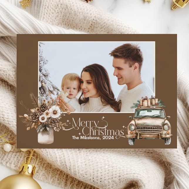 Photo Cozy Festive Rustic Christmas Holiday Card (Creator Uploaded)