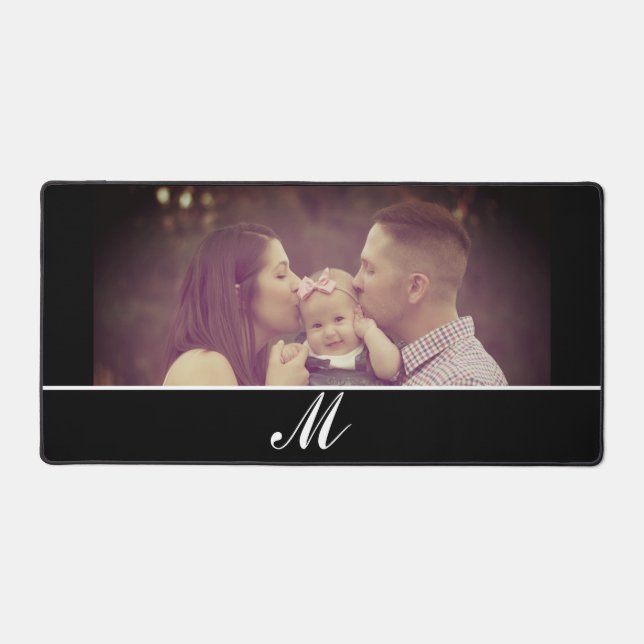 Photo Create Your Own Monogram Custom  Desk Mat (Front)