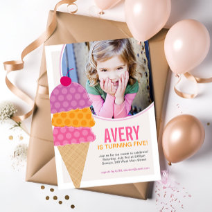 Photo Crème de glace Invitation d'anniversaire à l
