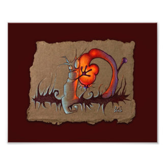 Photo Croquis en papier gris : Hugues, Rouge, Impression