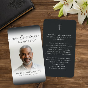 Photo Cross In Loving Memory Memorial Prayer Card