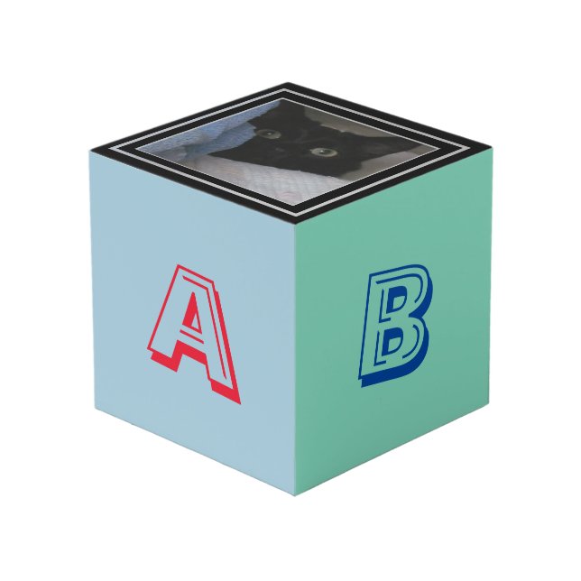 Photo Cube - Alphabet Block with Photo (Front Angled)