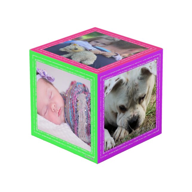 Photo Cube - Bright Coloured Frames - HAMbWG (Front Angled)