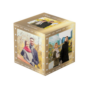 Photo Cube de photos multiples en faux or personnalisé p