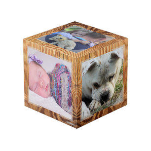 Photo Cube - Faux Wood Frame - HAMbWG
