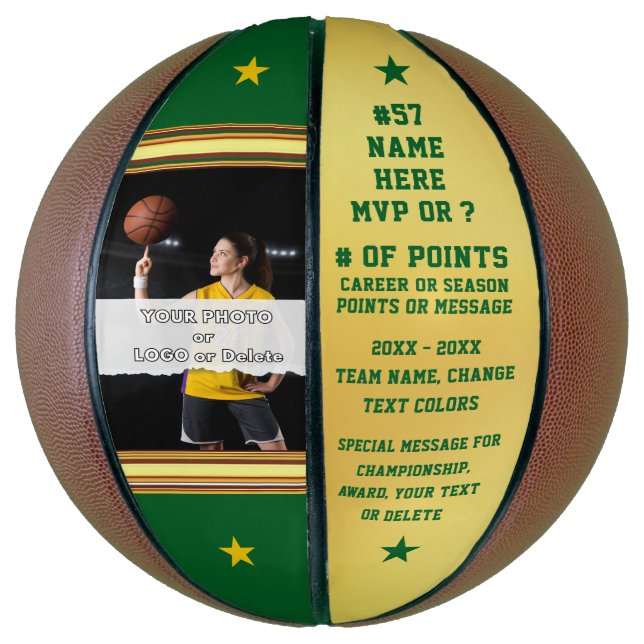 Photo, Custom Basketball for Seniors, Players, (Vertical)