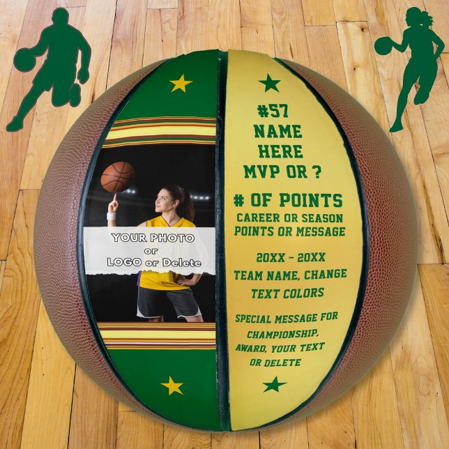 Photo, Custom Basketball for Seniors, Players, (Photo basketball. Basketball senior night gift ideas.
 How about personalized basketball team gifts?)