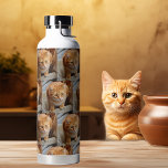 Photo Custom Dog Cat Pet Template Repeating  Water Bottle<br><div class="desc">This design may be personalized in the area provided by changing the photo and/or text. Or it can be customized by clicking Personalize this Template and then choosing the click to customize further option and delete or change the colour of the background, add text, change the text colour or style,...</div>